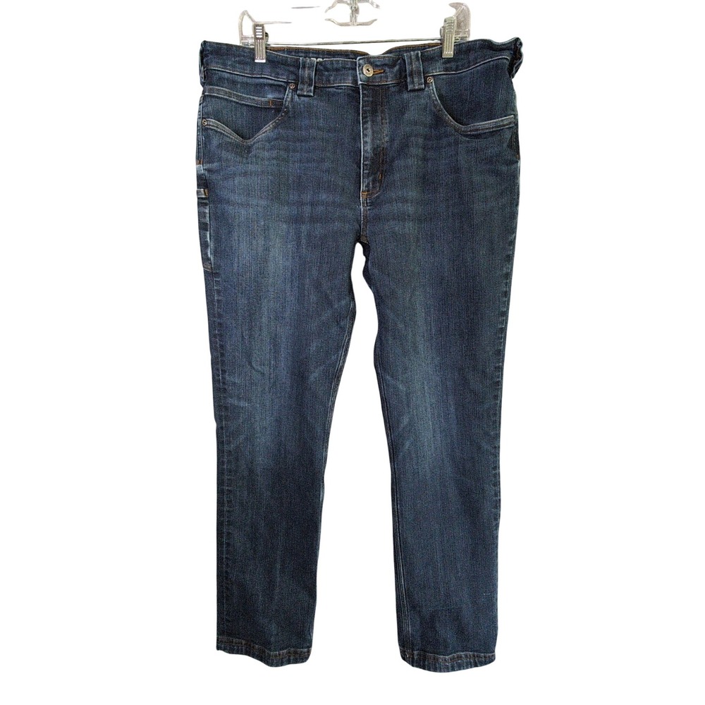 Duluth Trading Co Jeans Mens 38x32 Blue Ballroom Double Flex Slim Fit Dark‎ Wash